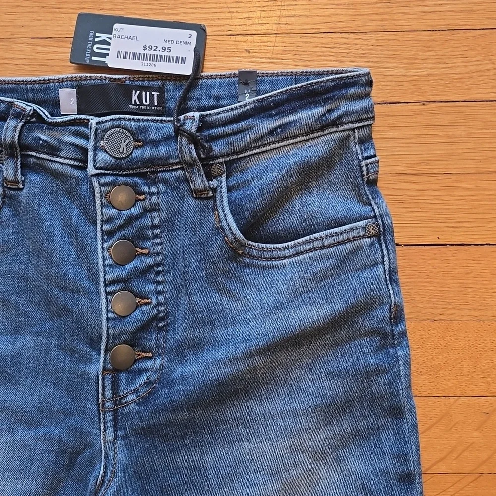 NWT, Kut From The Kloth, Rachael Fab AB Distressed Mom Jean, Medium Wash, 2 - Picture 6 of 14